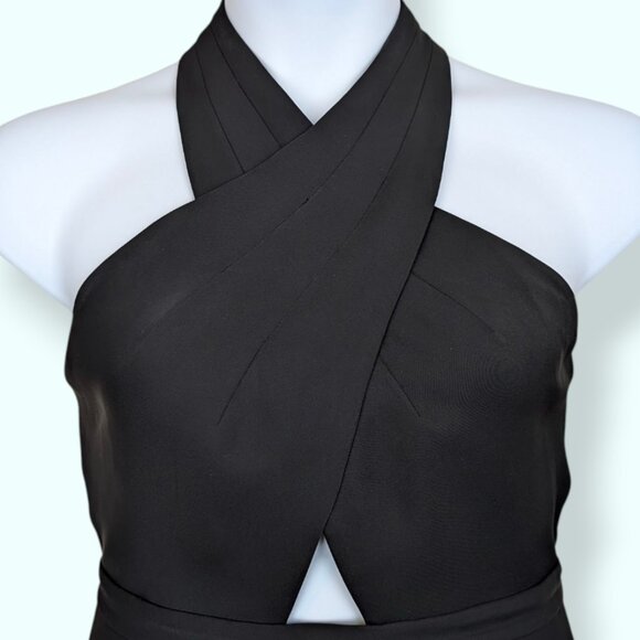 BCBGMaxazria Black Remmie Cut-Out Halter Top - Picture 3 of 10